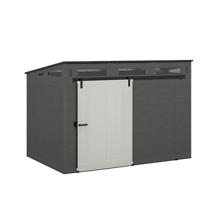 Suncast Modernist Barn Door Storage Shed, 483 cu-ft, 10 ft 9-1/2 in W, 7 ft 3-1/2 in D, Resin BMS9000